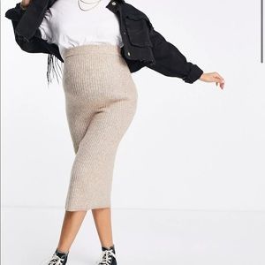 ASOS MATERNITY camel knitted skirt SIZE 8